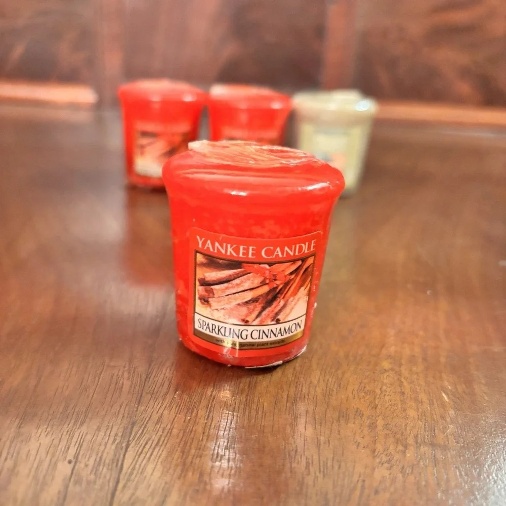 Yankee Candle Votive Candles Lot‎ 4 Sparkling Cinnamon Sage Citrus